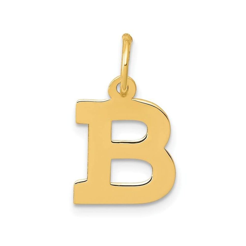 10k Yellow Gold Small Block Initial B Charm - image 6